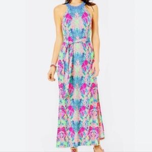 Lilly Pulitzer Monterrey Maxi Dress Multi Reeflections Tropical Blue/Pink